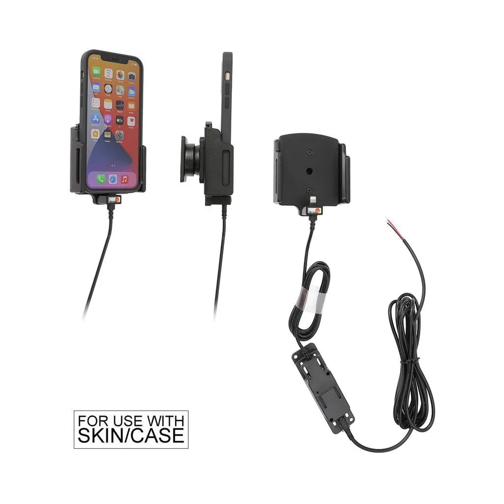 Brodit Faststrøms holder til Apple iPhone 12/12 Pro/13/13 pro/14/14 Pro m. cover B:75-89 D:8-12mm - 727368