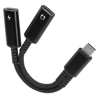 USB-C Splitter 60W PD + Data/Audio med DAC