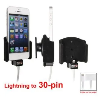 Brodit Holder m. kabeltilslutning lightning til 30 pin adapter til Apple iPhone 5/5S/SE - Fnugget - 514433*