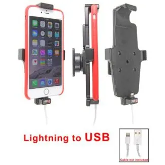 Brodit Passiv kabeltilslutnings holder lightning til USB Apple iPhone 6 Plus/6S Plus/7 Plus/8 Plus/Xs Max/11 pro max m. cover - 514663