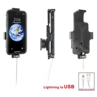 Brodit Passiv mobilholder m. kabeltilslutning lightning til USB til Apple iPhone X/Xs m. el. u. beskyttelsescover - 514998