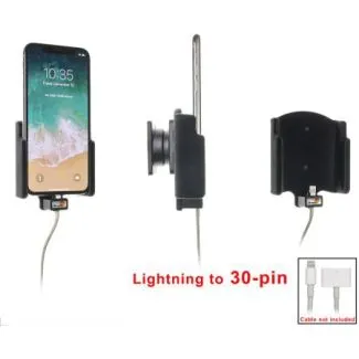 Brodit Holder m. kabeltilslutning lightning til 30 pin adapter til Apple iPhone X/Xs - Fnugget - 515997