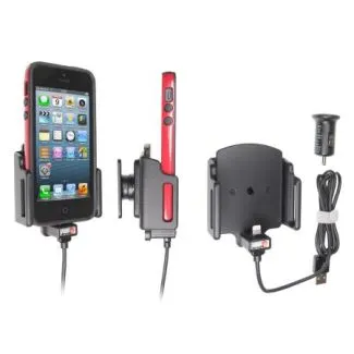 Brodit Aktiv Mobilholder med cigar adapter til Apple iPhone 5/5S/5C/SE/12 mini/13 mini B:62-77 D:6-10mm - 521502