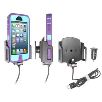 Brodit Aktiv Mobilholder med cigar adapter til Apple iPhone 5/5S/5C/SE B:62-77 D:9-13mm - 521504