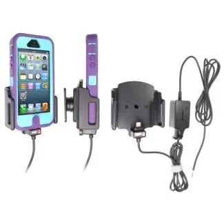 Brodit Faststrøms Aktiv mobilholder til Apple iPhone 5/5S/5C/SE med beskyttelsescover B:62-77 D:9-13mm - 527504
