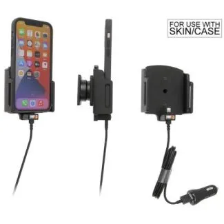 Brodit Aktiv Mobilholder med cigar adapter til Apple iPhone 12/12 Pro/ 12 Pro Max/13/13 Pro/ 13 Pro Max/14/14 pro/14 Plus/14 Pro Max B:75-89 D:6-10mm - 721237