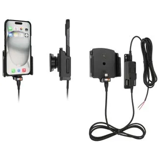 Brodit Justerbart Faststrøms holder til Apple iPhone 15/15 pro/16/16 Pro/16e/17/17 pro m. cover B:70-83 D:6-10mm - 727370