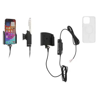 Brodit Faststrøms Aktiv Holder til Apple iPhone 15 Pro Max Inkl. Brodit Magnetisk Hybrid Cover - 727396