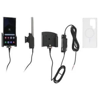 Brodit Faststrøms Aktiv Holder til Samsung Galaxy S24 Ultra Inkl. Brodit Magnetisk Hybrid Cover - 727406