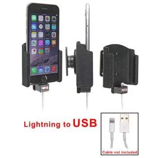 Brodit Passiv mobilholder m. kabeltilslutning lightning til USB til Apple iPhone 6 