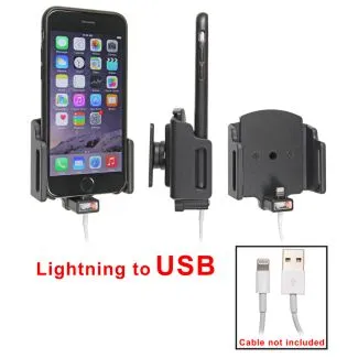 Brodit Passiv mobilholder m. kabeltilslutning lightning til USB til Apple iPhone 6 B:62-77 D:2-10 - 514666