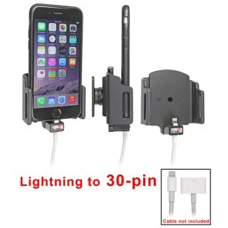 Brodit Passiv mobilholder m. kabeltilslutning lightning til 30 pin til Apple iPhone 6/6S/7/8/X/Xs/SE 2020 B:62-77 D:6-10 - 515666