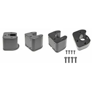 Brodit Piedestal Mount f/Kabelgennemføring - Løse dele - 90° Vinklet Top del - Sort - 215596