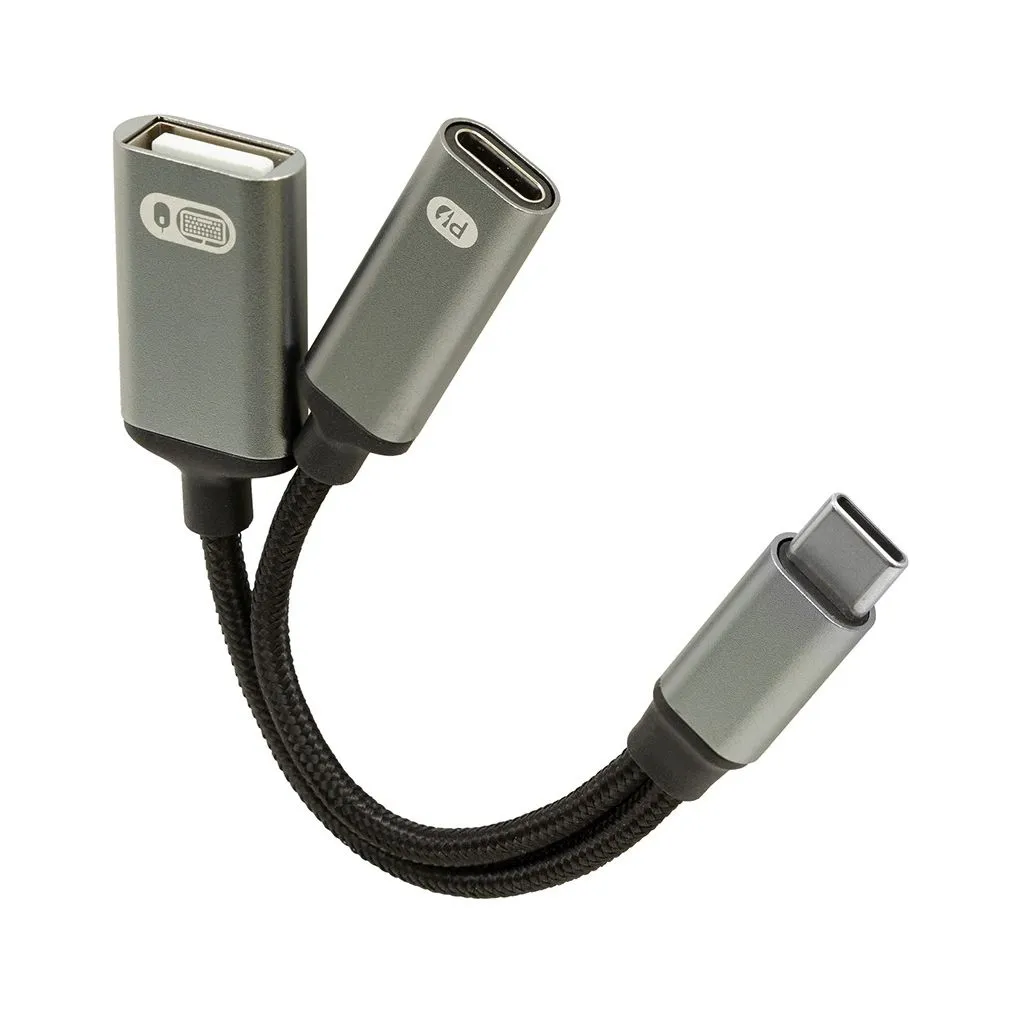 USB-C Splitter 60W PD + USB-A Data 