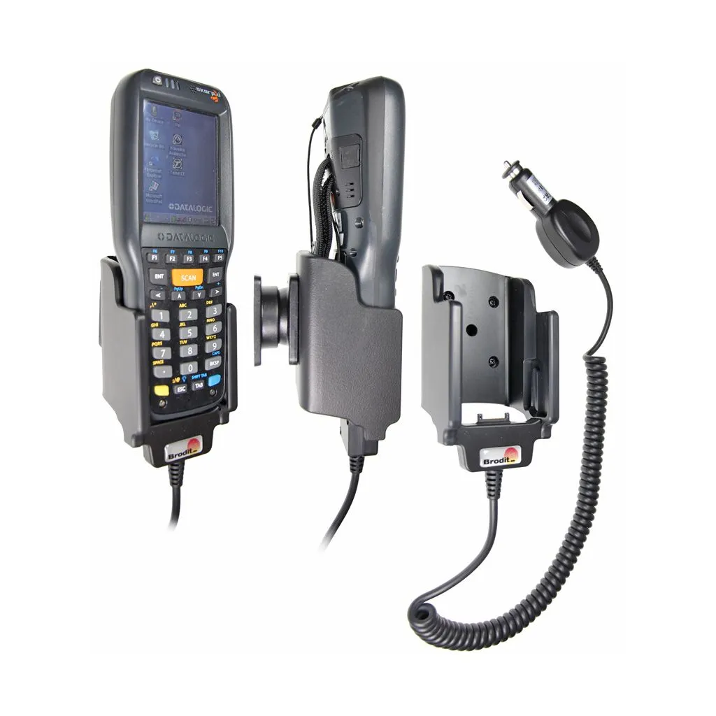 Brodit Aktiv Holder med cigaradaptor og kugleled til Datalogic Skorpio X4 og Datalogic Skorpio X3 - 512568