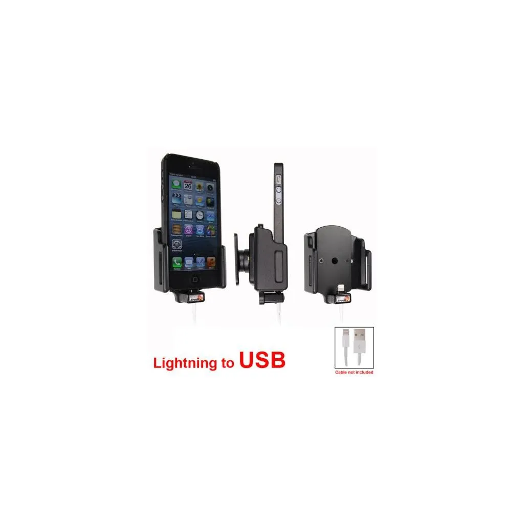 Brodit Passiv mobilholder m. kabeltilslutning lightning til USB til Apple iPhone 5/5S/5C/SE B:59-63 D:6-10 - 514435