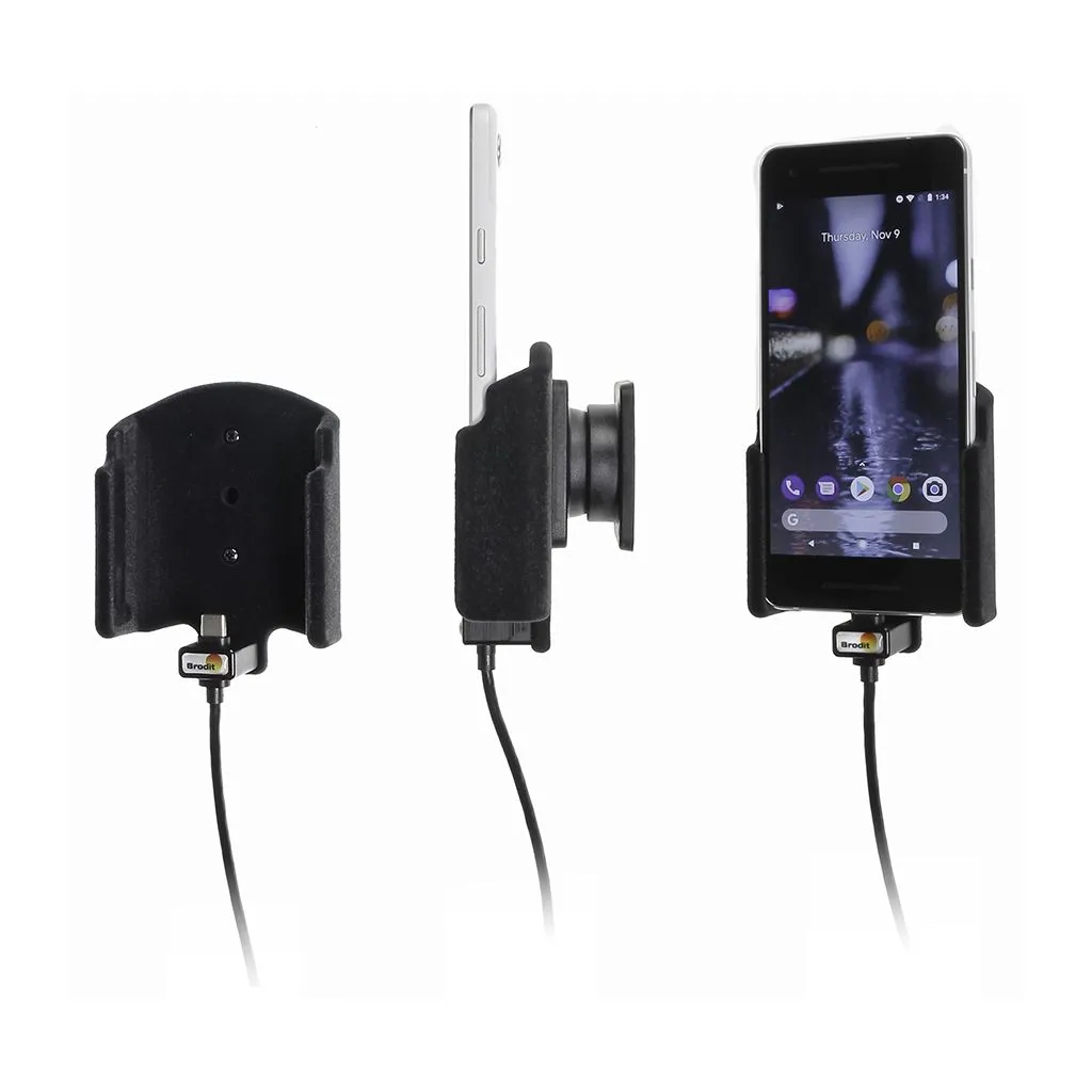 Brodit Aktiv Mobilholder med cigar adapter til Google Pixel 2 - 721014
