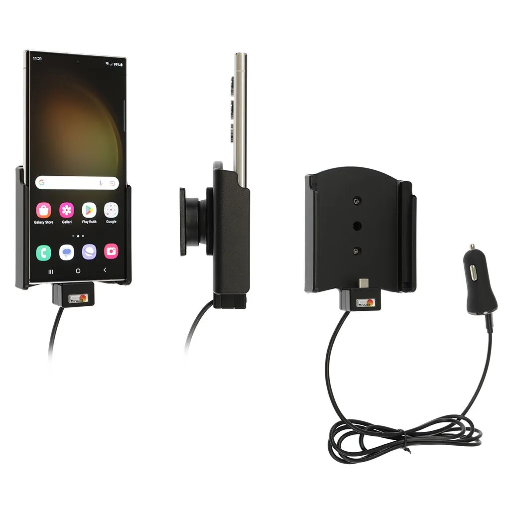Brodit Aktiv Mobilholder m. cigar adapter til Samsung Galaxy S23 Ultra 5G S918B/DS