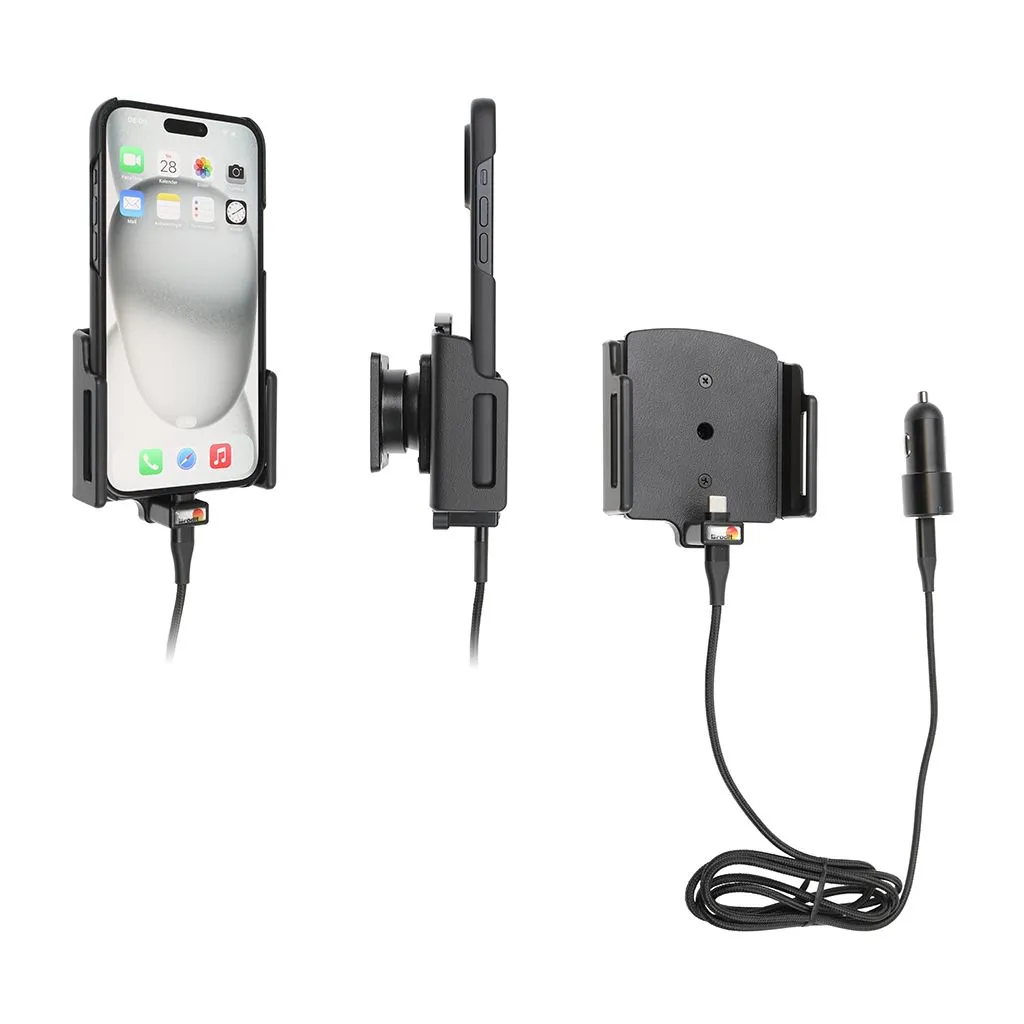 Brodit Aktiv holder m. adapter til Apple iPhone 15 Plus - 17 Pro Max B:75-89 D:8-12mm - 721377