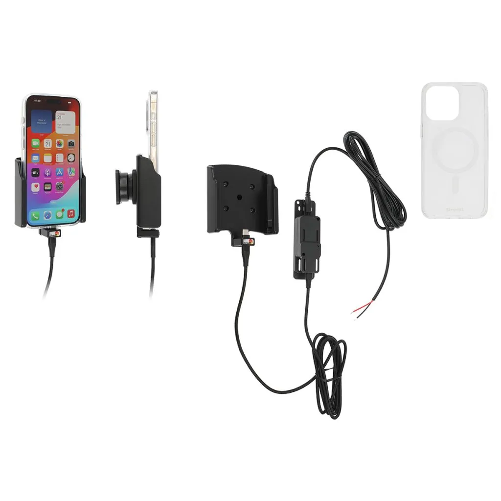 Brodit Faststrøms Aktiv Holder til Apple iPhone 15 Pro Max Inkl. Brodit Magnetisk Hybrid Cover - 727396