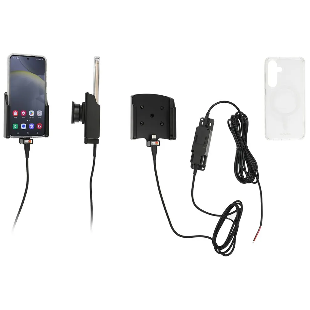 Brodit Faststrøms Aktiv Holder til Samsung Galaxy S24 Inkl. Brodit Magnetisk Hybrid Cover - 727404