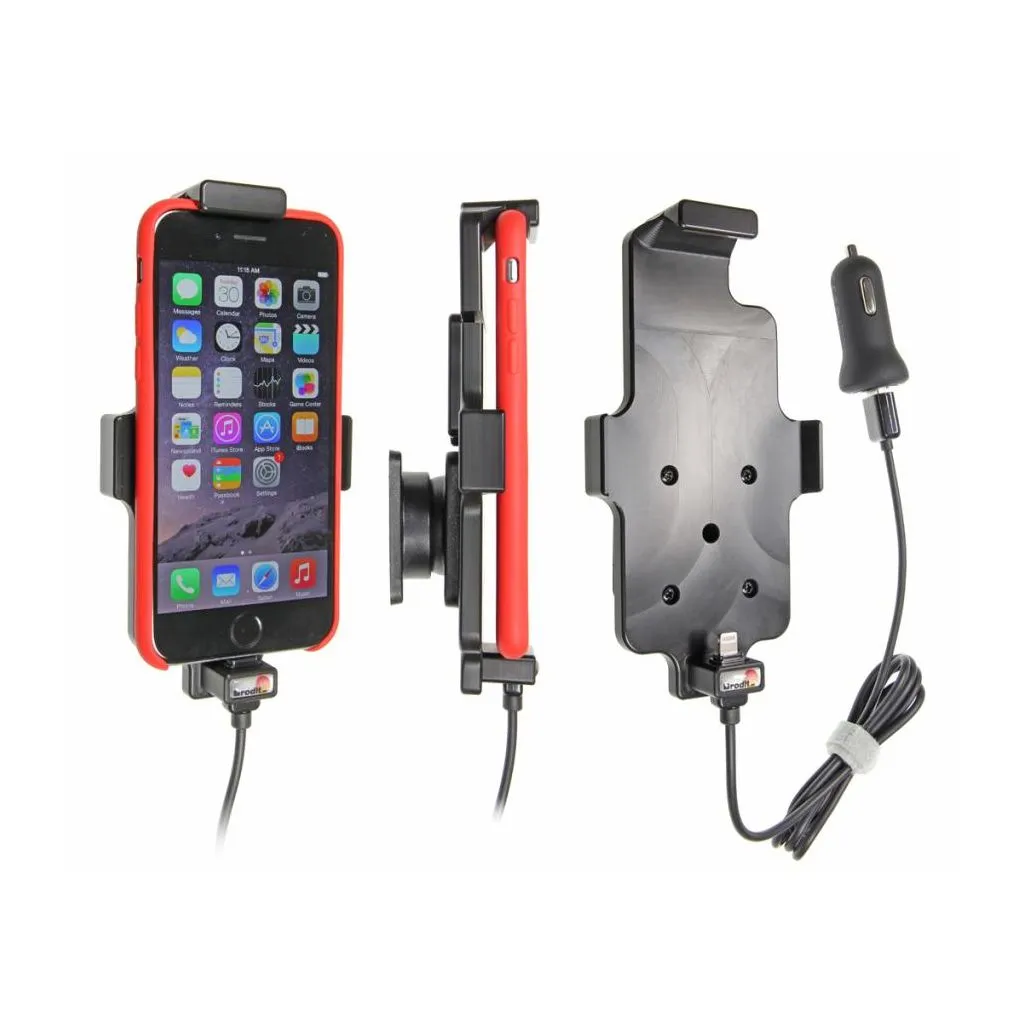 Brodit Aktiv mobilholder m. Cigar Adapter til Apple iPhone 13 mini/12 mini/6/6S/7/8/SE 2020  m. Beskyttelsescover - 521662