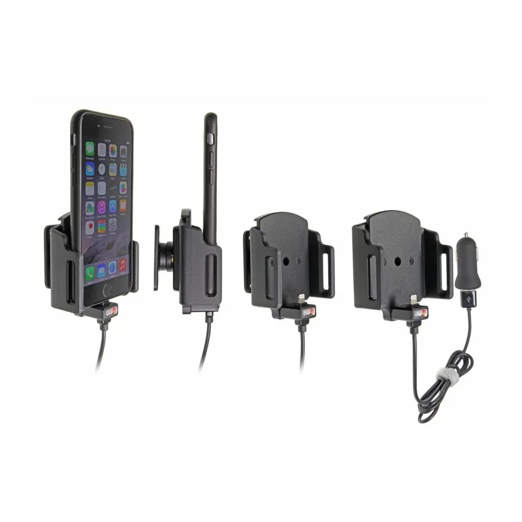 Brodit Aktiv Mobilholder med cigar adapter til Apple iPhone 6/6S/7/8/X/Xs/SE 2020 B:62-77 D:6-10mm - 521666