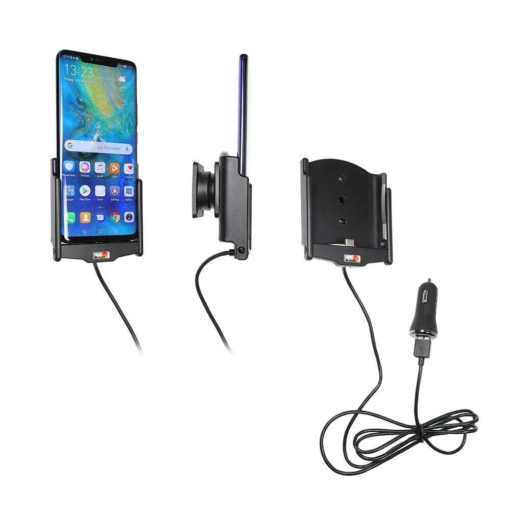 Brodit Aktiv Mobilholder med cigar adapter til Huawei Mate 20 Pro - 721096*